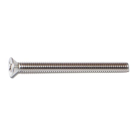 1/4"-20 x 3 in Phillips Flat Machine Screw, Plain 18-8 Stainless Steel, 4 PK
